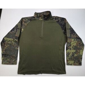 Mil-Tec Brand Military Pullover Shirt Men XL Camo Zip Pocket Sleeves Limited Use